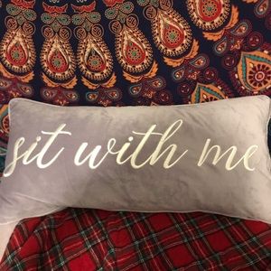 lavender aesthetic pillow with lettering